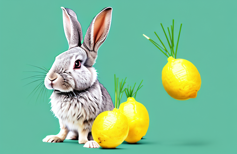 A rabbit eating lemongrass