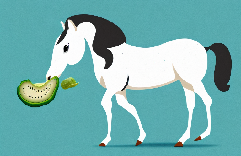 A horse eating a winter melon
