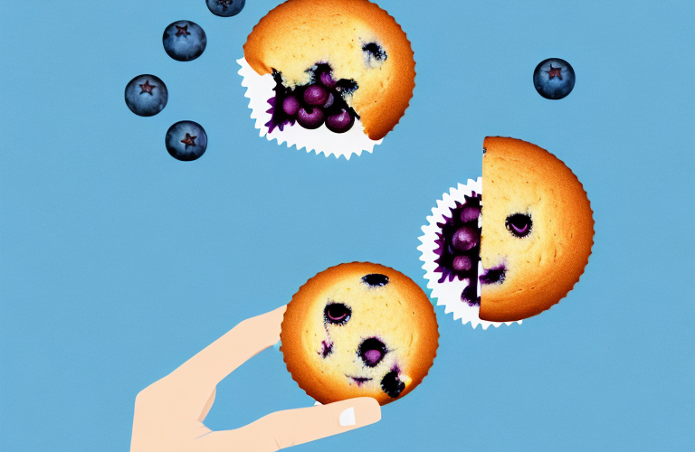 A sugar glider eating a blueberry muffin