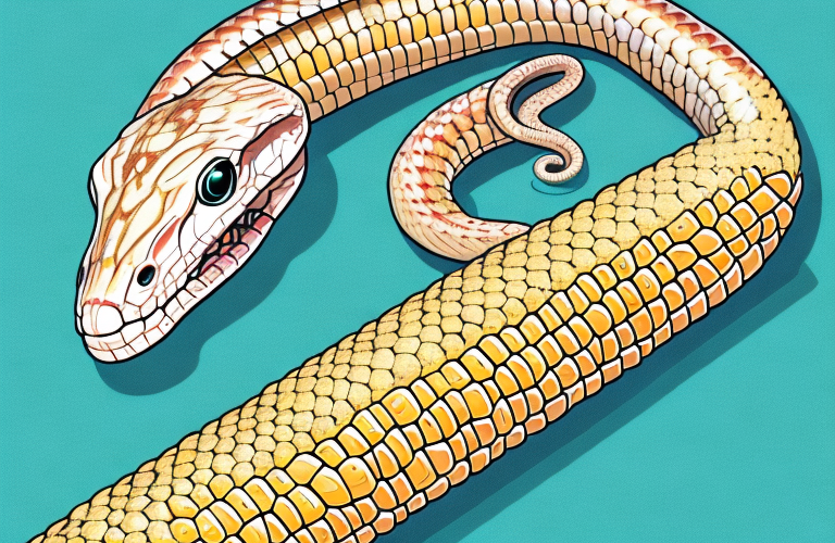 A corn snake eating a saltine cracker