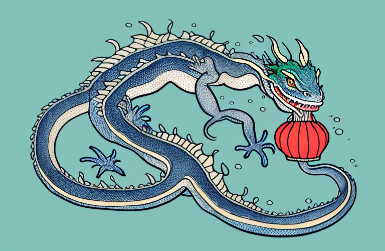A chinese water dragon eating a huckleberry
